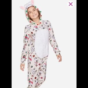 Justice Llama Fleece Onesie Union Suit Pajamas